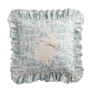 blue toile bunny pillow - assorted