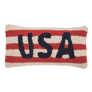 patriotic hook wool mini pillow- assorted