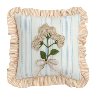 mini floral embroidered pillow - assorted