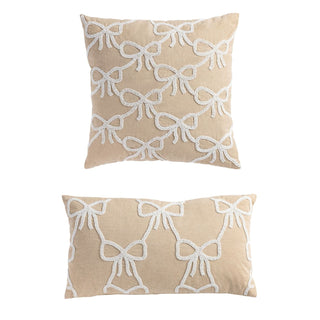 beaded bow pillow - assorted