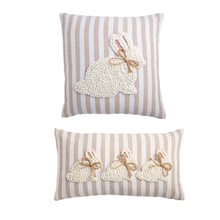 bunny embroidered pillow - assorted