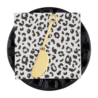 leopard black appetizer set