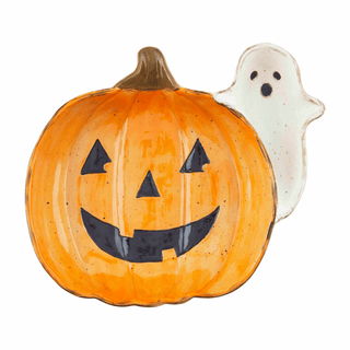 pumpkin ghost chip and dip bowl