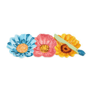 triple flower tidbit tray
