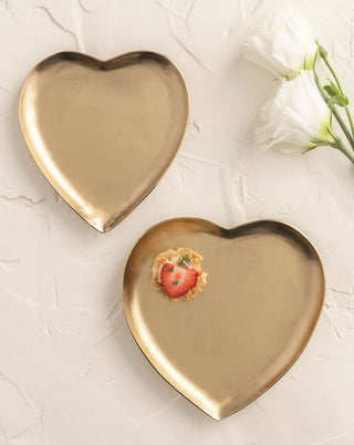 brass heart tidbit trays - assorted