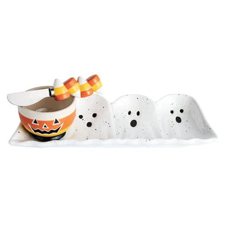 glow ghost tidbit and tray set