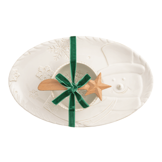 snowman tidbit tray & Set
