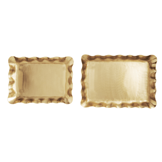 brass ruffle nested tray - assorted