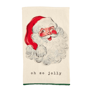 winking santa hand towel