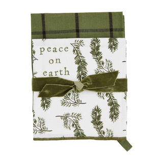 peace white christmas towel set