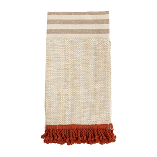 rust fringe towel set