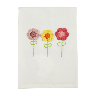 easter flower crochet towel