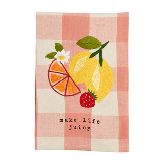 make life embroidered towel