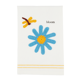 bloom flower crochet towel