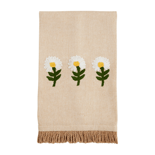 three floral embroidery towel
