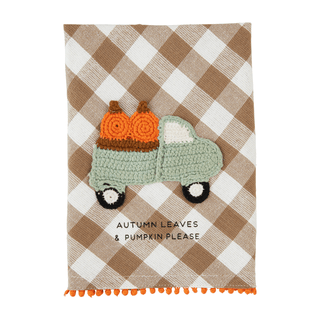 autumn leaves crochet towel