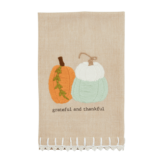 triple pumpkin crochet trim towels