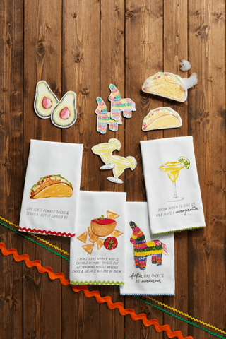 fiesta themes print hand towels - assorted