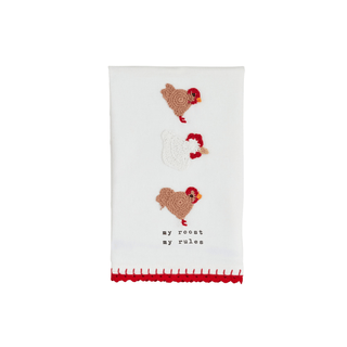 rooster farm animal crochet towel