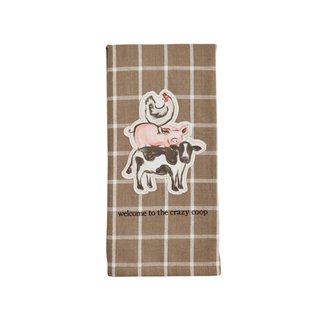 crazy coop farm animal towel