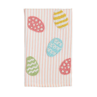 easter egg beaded towel