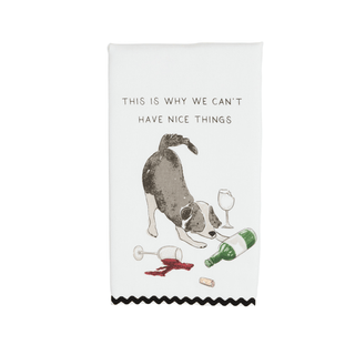dog & cat themes ric-rac hand towels - assorted