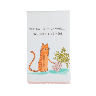 dog & cat themes ric-rac hand towels - assorted