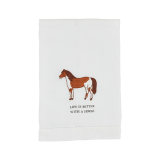 horse embroidered towel