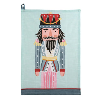 blue christmas nutcracker towel