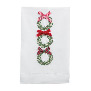 wreath embroidery towel
