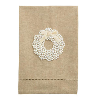wreath christmas pearl towel