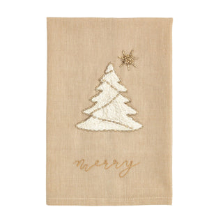 trees embroidered towel