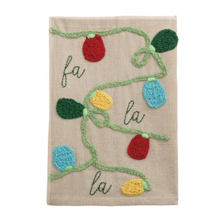 crochet christmas lights towel