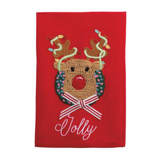crochet reindeer towel