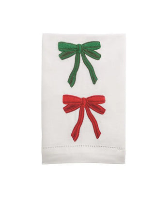 two bows embroidered towel