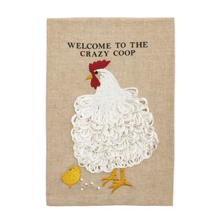 embroidered farm towel - assorted