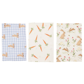 embroidered bunny towel - assorted