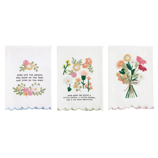 mom embroidered towels - assorted