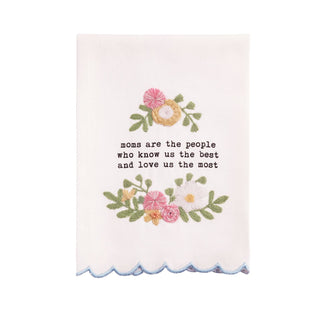 mom embroidered towels - assorted