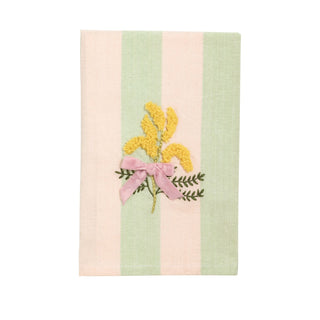 flower embroidered towels - assorted