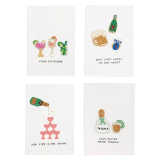 beaded bar towels - assorted