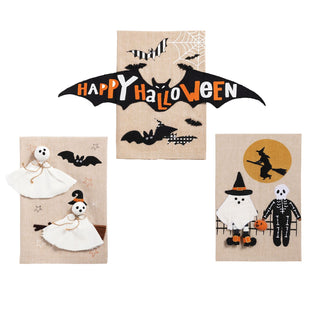 halloween felt applique towels - assorted