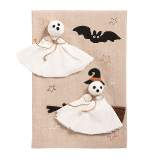 halloween felt applique towels - assorted