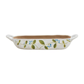 blue flower crack dish