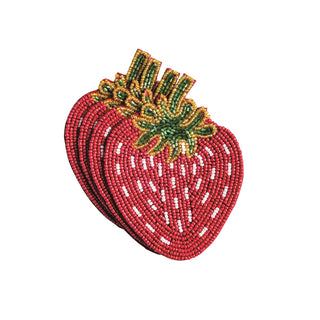 beaded fruit coasters - assorted