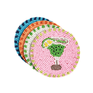 margarita set of beaded bar coaster