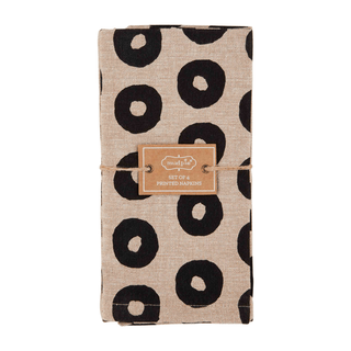 black circle chambray napkin set