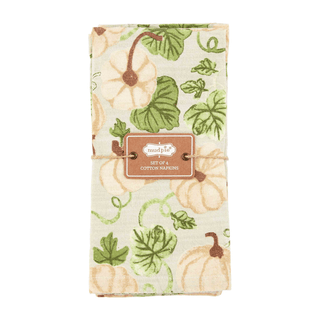 white pumpkin dinner napkins, set of 4