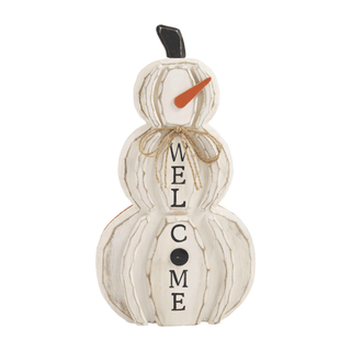 pumpkin and snowman reversible plaque