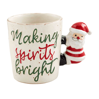 santa figural handle mug